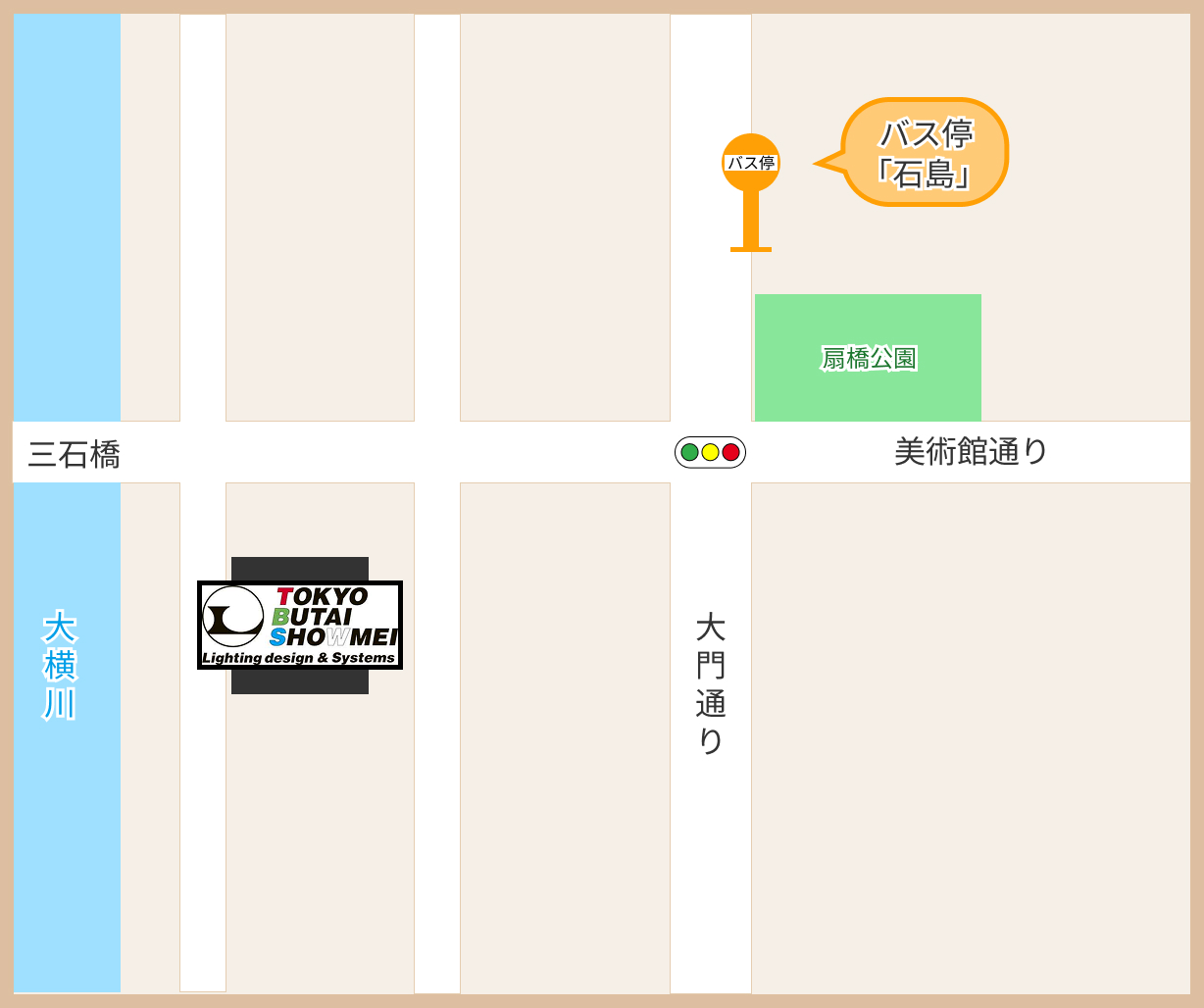 バス停からの地図